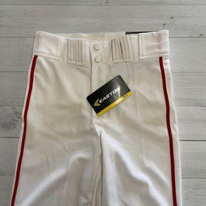 easton white baseball pants with red stripe youth small‎